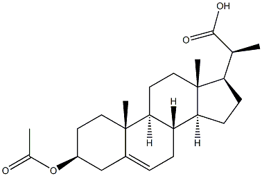 Pregn-5-ene-20-carboxylicacid, 3-(acetyloxy)-, (3b,20S)- 구조식 이미지