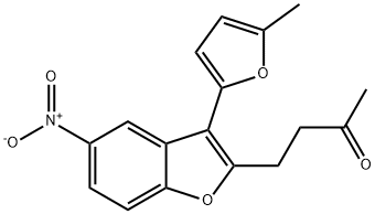 4-[3-(5-methylfuran-2-yl)-5-nitro-1-benzofuran-2-yl]butan-2-one 구조식 이미지