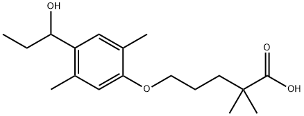 5-[4-(1-hydroxypropyl)-2,5-dimethylphenoxy]-2,2-dimethylpentanoic acid Structure