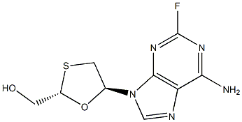 1,3-Oxathiolane-2-methanol,5-(6-amino-2-fluoro-9H-purin-9-yl)-, (2S-trans)- (9CI) 구조식 이미지