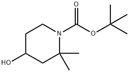 1-Piperidinecarboxylic acid, 4-hydroxy-2,2-dimethyl-, 1,1-dimethylethyl ester 구조식 이미지