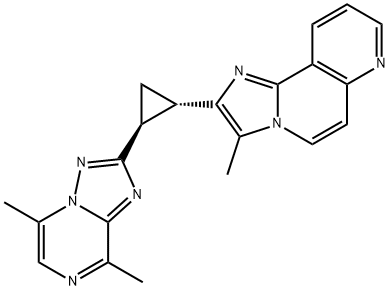 Imidazo[2,1-f][1,6]naphthyridine, 2-[(1S,2S)-2-(5,8-dimethyl[1,2,4]triazolo[1,5-a]pyrazin-2-yl)cyclopropyl]-3-methyl- Structure