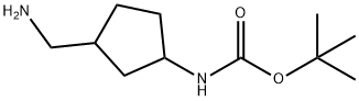 Carbamic acid, [3-(aminomethyl)cyclopentyl]-, 1,1-dimethylethyl ester Structure