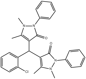 4,4-((2-chlorophenyl)methylene)bis(1,5-dimethyl-2-phenyl-1,2-dihydro-3H-pyrazol-3-one) Structure