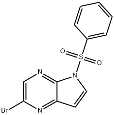 2-Bromo-5-(phenylsulfonyl)-5H-pyrrolo[2,3-b]pyrazine 구조식 이미지