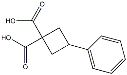 1,1-Cyclobutanedicarboxylicacid, 3-phenyl- Structure