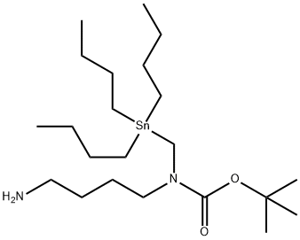 Carbamic acid, N-(4-aminobutyl)-N-[(tributylstannyl)methyl]-, 1,1-dimethylethyl ester Structure