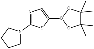 (2-(PYRROLIDIN-1-YL)THIAZOL-5-YL)BORONIC ACID PINACOL ESTER 구조식 이미지