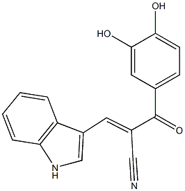 (E)-2-(3,4-dihydroxybenzoyl)-3-(1H-indol-3-yl)prop-2-enenitrile Structure