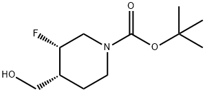 (3S,4R)-tert-Butyl 3-fluoro-4-(hydroxymethyl)piperidine-1-carboxylate 구조식 이미지