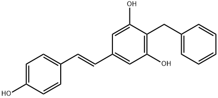 5-[(1E)-2-(4-Hydroxyphenyl)ethenyl]-2-(phenylmethyl)-1,3-benzenediol Structure