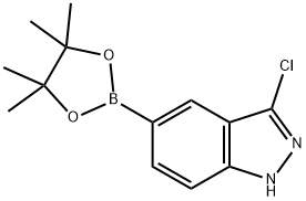 1H-Indazole, 3-chloro-5-(4,4,5,5-tetramethyl-1,3,2-dioxaborolan-2-yl)- 구조식 이미지