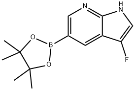 (3-FLUORO-1H-PYRROLO[2,3-B]PYRIDIN-5-YL)BORONIC ACID PINACOL ESTER 구조식 이미지