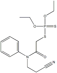 Phosphorodithioic acid,S-[2-[(2-cyanoethyl)phenylamino]-2-oxoethyl] O,O-diethyl ester Structure