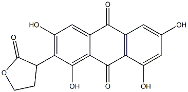 9,10-Anthracenedione,1,3,6,8-tetrahydroxy-2-(tetrahydro-2-oxo-3-furanyl)- Structure