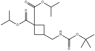 DIISOPROPYL 3-(((TERT-BUTOXYCARBONYL)AMINO)METHYL)CYCLOBUTANE-1,1-DICARBOXYLATE Structure