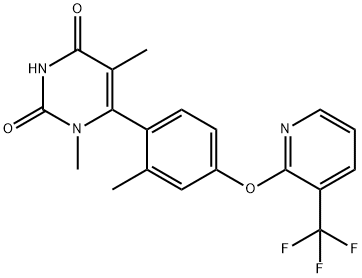 1,5-dimethyl-6-[2-methyl-4-[3-(trifluoromethyl)pyridin-2-yl]oxyphenyl]pyrimidine-2,4-dione Structure