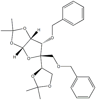 (3aR,5S,6S,6aR)-6-Benzy loxy-5-(benzyloxymethyl)-5-[(4R)-2,2-dimethyl-1,3-dioxolan-4-yl]-2,2-dimethyl-6,6a-dihydro-3aH-furo[2,3-d][1,3]dioxole 구조식 이미지