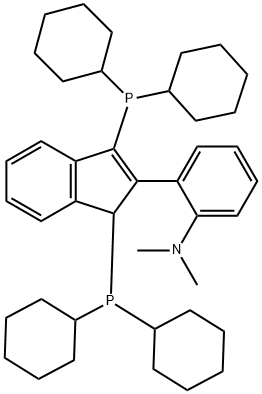 2-(1,3-bis(dicyclohexylphosphanyl)-1H-inden-2-yl)-N,N-dimethylaniline 구조식 이미지