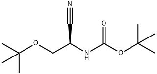 Carbamic acid, N-[(1R)-1-cyano-2-(1,1-dimethylethoxy)ethyl]-, 1,1-dimethylethyl ester Structure