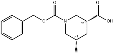 CIS-1-(BENZYLOXYCARBONYL)-5-METHYLPIPERIDINE-3-CARBOXYLIC ACID Structure