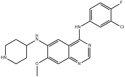 N4-(3-chloro-4-fluorophenyl)-7-methoxy-N6-(piperidin-4-yl)quinazoline-4,6-diamine 구조식 이미지