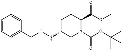 (2S,5R)-5-(benzyloxyamino)piperidin-1,2-dicarboxylic acid 1-tert-butyl ester 2-methyl ester Structure