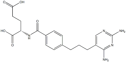 L-Glutamic acid,N-[4-[3-(2,4-diamino-5-pyrimidinyl)propyl]benzoyl]- 구조식 이미지