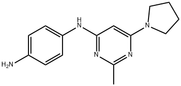 N1-[2-methyl-6-(pyrrolidin-1-yl)pyrimidin-4-yl]benzene-1,4-diamine Structure