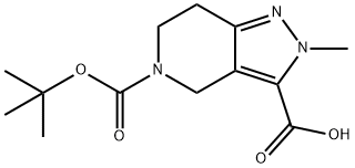 5-(tert-butoxycarbonyl)-2-methyl-4,5,6,7-tetrahydro-2H-pyrazolo[4,3-c]pyridine-3-carboxylic acid Structure