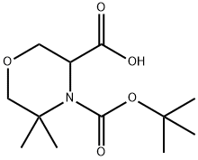 5,5-Dimethyl-morpholine-3,4-dicarboxylic acid 4-tert-butyl ester Structure