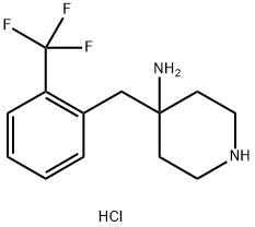 4-[2-(Trifluoromethyl)benzyl]piperidin-4-amine dihydrochloride 구조식 이미지