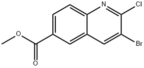 3-Bromo-2-chloro-quinoline-6-carboxylic acid methyl ester 구조식 이미지