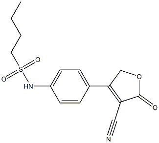 1-Butanesulfonamide,N-[4-(4-cyano-2,5-dihydro-5-oxo-3-furanyl)phenyl]- Structure