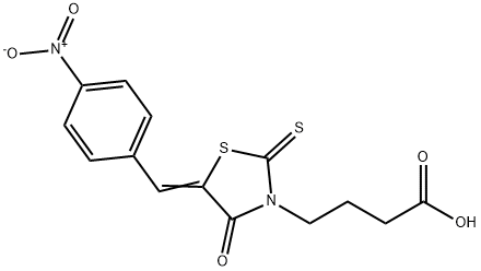 (Z)-4-(5-(4-nitrobenzylidene)-4-oxo-2-thioxothiazolidin-3-yl)butanoic acid Structure