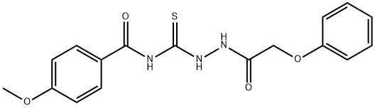 4-methoxy-N-{[2-(phenoxyacetyl)hydrazino]carbonothioyl}benzamide Structure