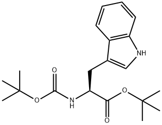 (2S)-2-(tert-butoxycarbonylamino)-3-(indol-3-yl)propionic acid tert-butyl ester 구조식 이미지