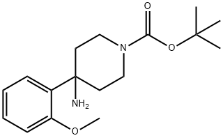 tert-Butyl 4-amino-4-(2-methoxyphenyl)piperidine-1-carboxylate Structure