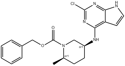 benzyl (2S,5R)-5-((7H-pyrrolo[2,3-d]pyrimidin-4-yl)amino)-2-methylpiperidine-1-carboxylate Structure