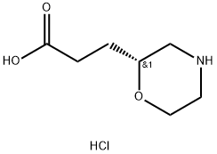 (S)-3-(Morpholin-2-yl)propanoic acid hydrochloride 구조식 이미지