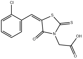 (E)-2-(5-(2-chlorobenzylidene)-4-oxo-2-thioxothiazolidin-3-yl)acetic acid Structure
