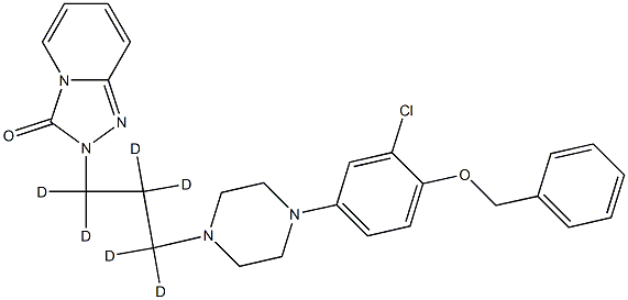 2-[3-[4-(3-chloro-4-phenylmethoxyphenyl)piperazin-1-yl]-1,1,2,2,3,3-hexadeuteriopropyl]-[1,2,4]triazolo[4,3-a]pyridin-3-one 구조식 이미지