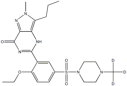 5-[2-ethoxy-5-[4-(trideuteriomethyl)piperazin-1-yl]sulfonylphenyl]-2-methyl-3-propyl-4H-pyrazolo[4,3-d]pyrimidin-7-one 구조식 이미지