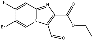 6-Bromo-7-fluoro-3-formyl-imidazo[1,2-a]pyridine-2-carboxylic acid ethyl ester Structure
