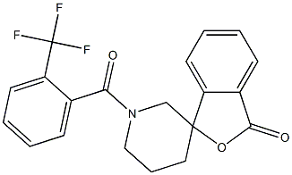 1'-[2-(trifluoromethyl)benzoyl]spiro[2-benzofuran-3,3'-piperidine]-1-one 구조식 이미지