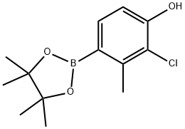 2-chloro-3-methyl-4-(4,4,5,5-tetramethyl-1,3,2-dioxaborolan-2-yl)phenol Structure