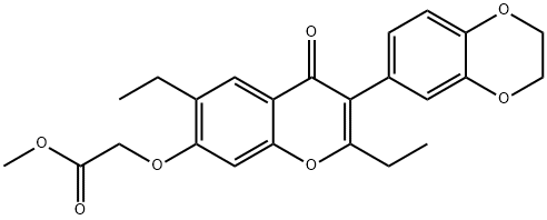 methyl 2-((3-(2,3-dihydrobenzo[b][1,4]dioxin-6-yl)-2,6-diethyl-4-oxo-4H-chromen-7-yl)oxy)acetate Structure