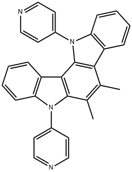 Indolo[3,2-a]carbazole,5,12-dihydro-6,7-dimethyl-5,12-di-4-pyridinyl Structure