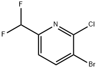 3-Bromo-2-chloro-6-difluoromethyl-pyridine Structure