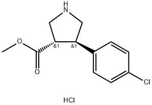 (3S,4R)-Methyl 4-(4-chlorophenyl)pyrrolidine-3-carboxylate hydrochloride Structure